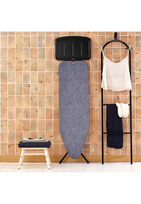 Tabla de planchar B, 124x38 cm, soporte sólido unidad de vapor - Denim Blue-2