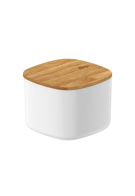 Contenedor Hermético Con Tapa de Bambú Keep 0,45 lt Blanco Ou-0