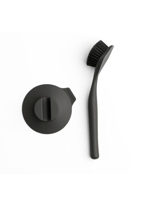 Cepillo para platos con soporte de ventosa Dark Grey-0