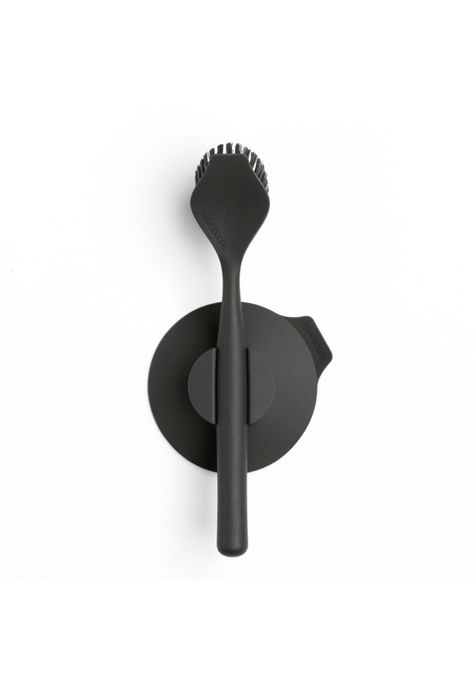 Cepillo para platos con soporte de ventosa Dark Grey-1