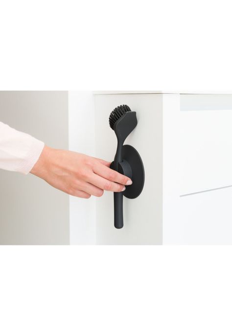 Cepillo para platos con soporte de ventosa Dark Grey-2