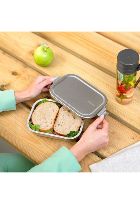 Contenedor para almuerzo Make & Take mediano acero inoxidable - Matt Steel-8