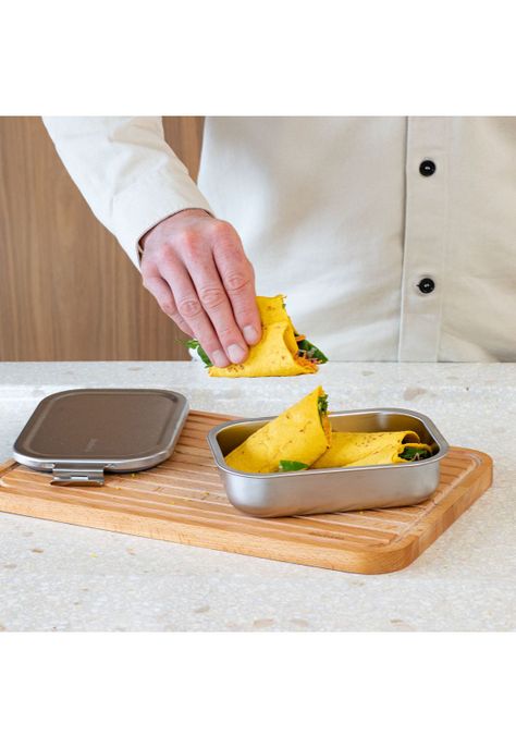 Contenedor para almuerzo Make & Take mediano acero inoxidable - Matt Steel-9