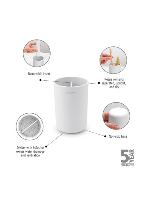 Vaso para cepillos de dientes ReNew White-5