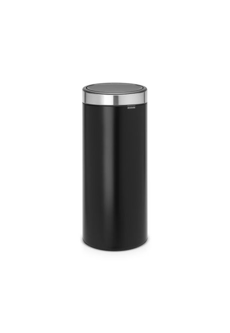 Basurero Touch New con tapa Gris 30 Lt Matt Black-0