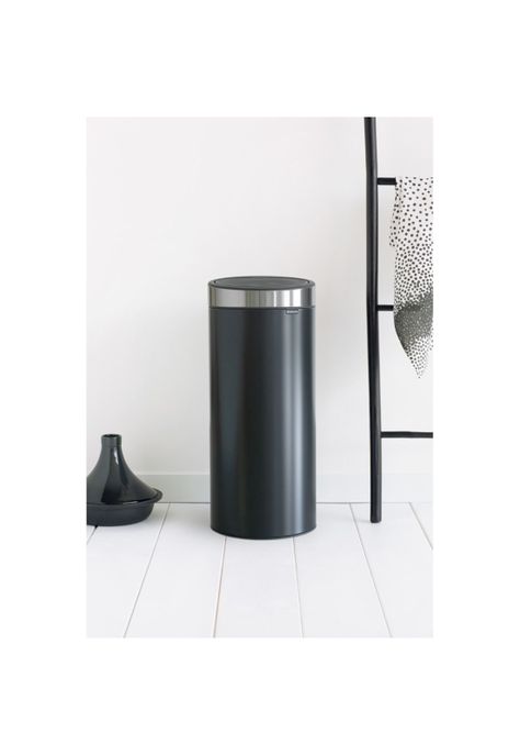 Basurero Touch New con tapa Gris 30 Lt Matt Black-3