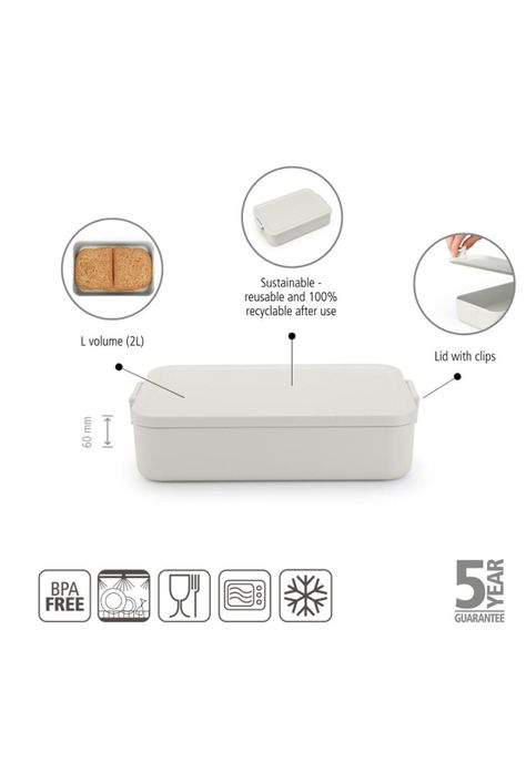 Contenedor para almuerzo Make & Take Grande Light Grey-5