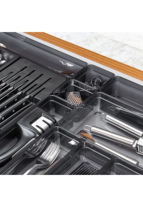 Organizador De Cajón Clear 7,5 x 7,5 x 5,6 Gris-1