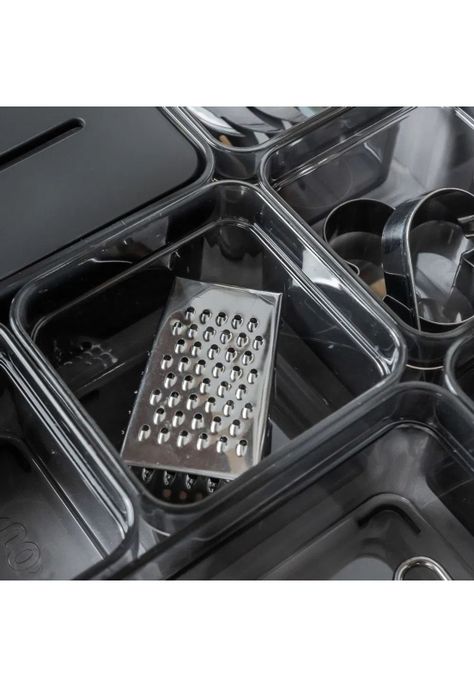 Organizador De Cajón Clear 7,5 x 7,5 x 5,6 Gris-2