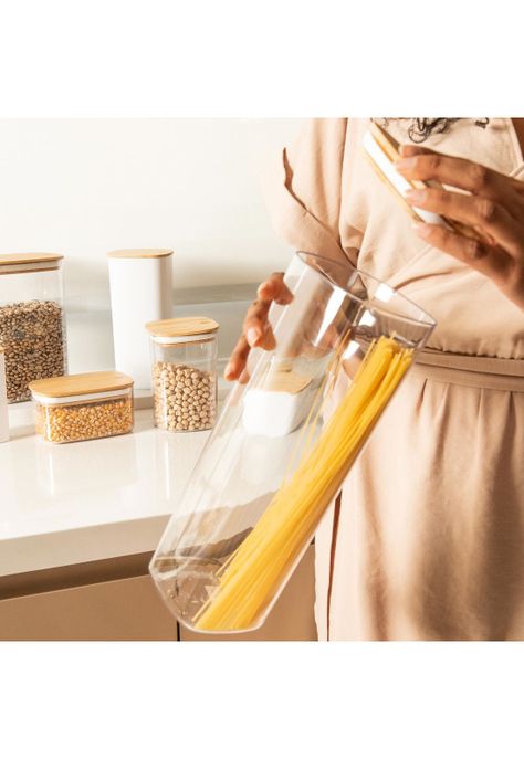 Contenedor Hermético con Tapa Bambú Keep 1,5 lt Transparente Ou-1