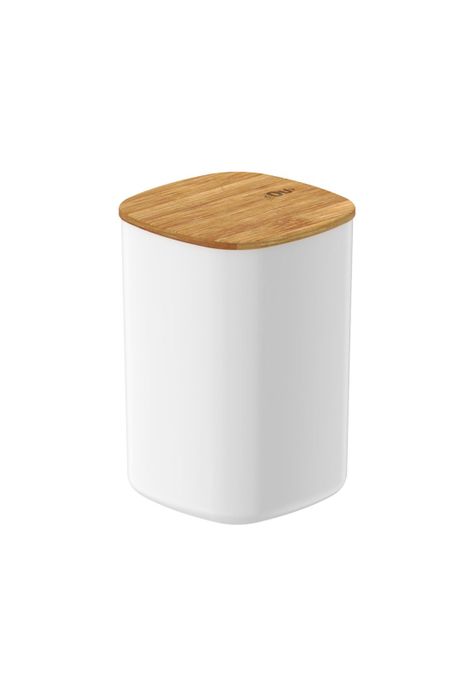 Contenedor Hermético con Tapa de Bambú Keep 1 lt Blanco Ou-0