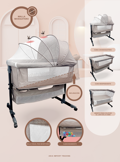 Cuna Colecho color Beige-1