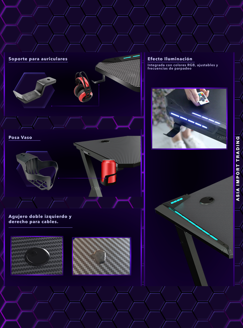 Escritorio Gamer RGB Pro 120 cm-2