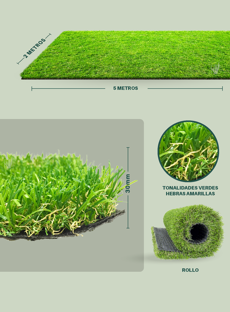 Pasto Sintetico 30 milimetros espesor 10 mt2-1