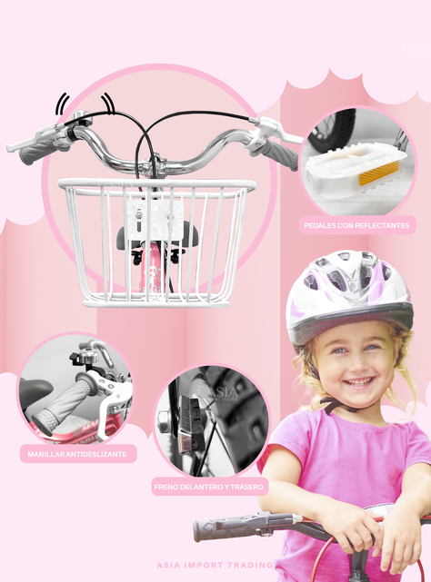 Bicicleta Infantil Aro 12 Rosada-2