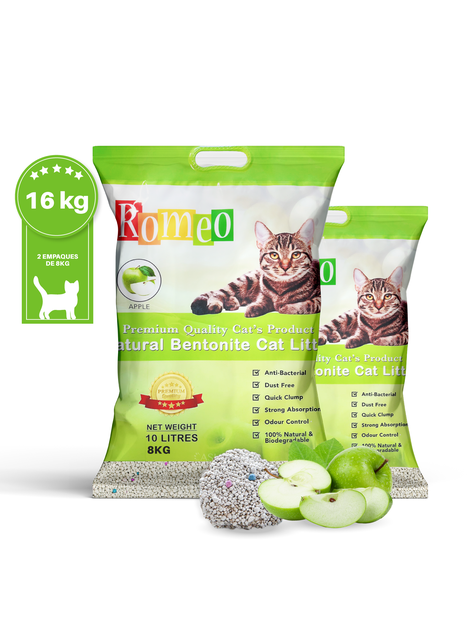 Arena Absorbente para gatos aroma Manzana 16k-1