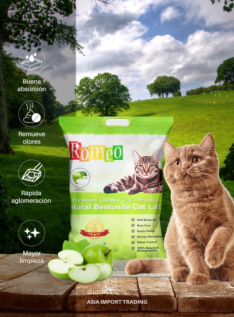 Arena Absorbente para gatos aroma Manzana 16k-2