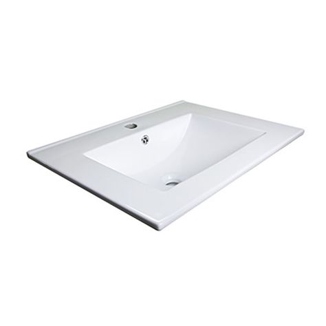 Cubierta de Lavamanos Loza Blanca 60x47cm-1