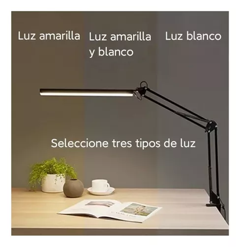 Lámpara Flexible Led Con Clip Escritorio Estudio Dibujo -1