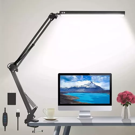 Lámpara Flexible Led Con Clip Escritorio Estudio Dibujo -3