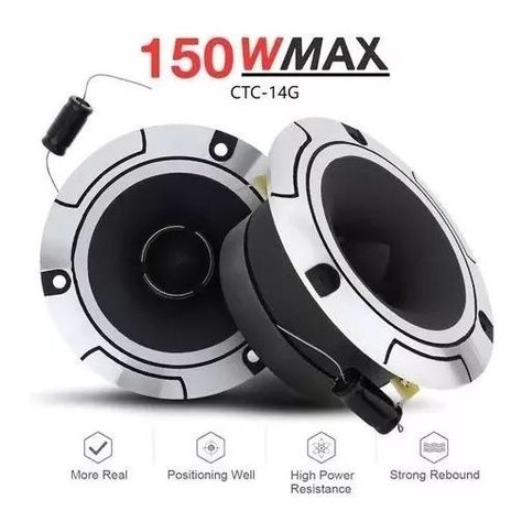 Kit Par Tweeter Optimizador Sonido 150wmax 10cm Aluminio Color Plateado-3