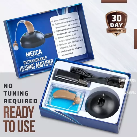 Audifono Amplificador Para Sordera Discapacidad Recargable Color Crema-5