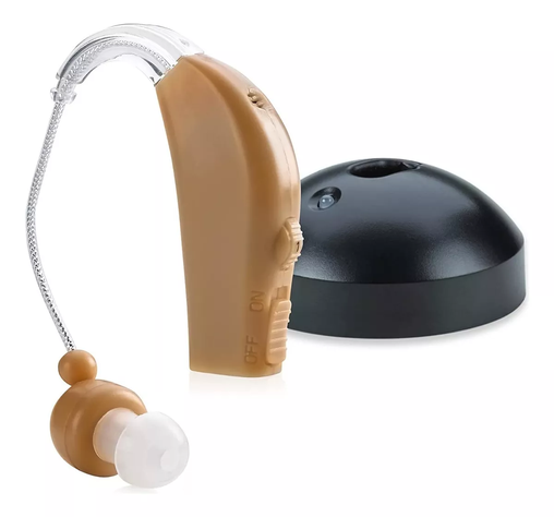 Audifono Amplificador Para Sordera Discapacidad Recargable Color Crema-0