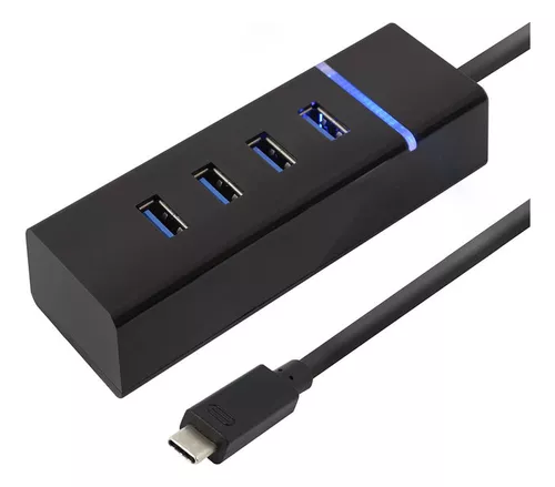 Hub 4 Multi Puerto Usb 2.0 Indicador Led - Datos Y Carga-0