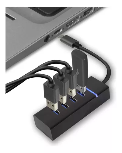 Hub 4 Multi Puerto Usb 2.0 Indicador Led - Datos Y Carga-2