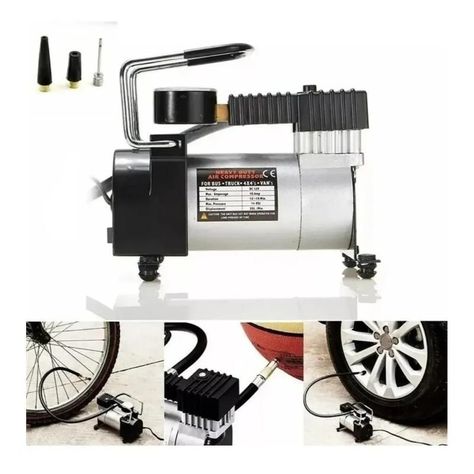 Kit Compresor 12v Inflado Neumaticos Y Reparación Pinchazos-2