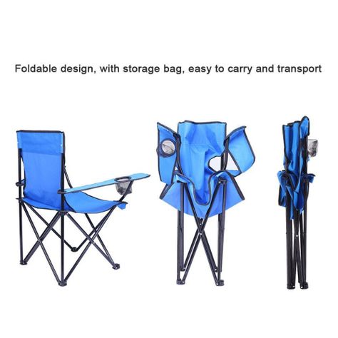 Silla Plegable Con Porta Vasos Resistente Incluye Bolso-3