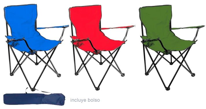 Silla Plegable Con Porta Vasos Resistente Incluye Bolso-4