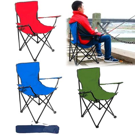 Silla Plegable Con Porta Vasos Resistente Incluye Bolso-5