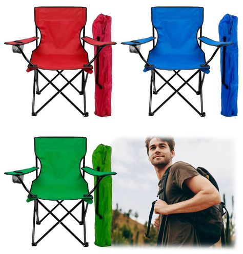Silla Plegable Con Porta Vasos Resistente Incluye Bolso-1