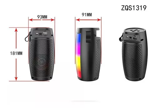 Parlante Bluetooth Portatil Luz Led Con Bajo Reproductor-3