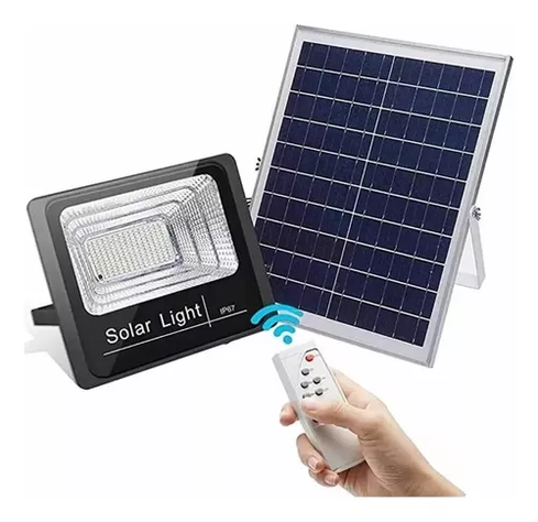 Lampara Foco Solar Led 200w + Panel Solar Control Remoto-0