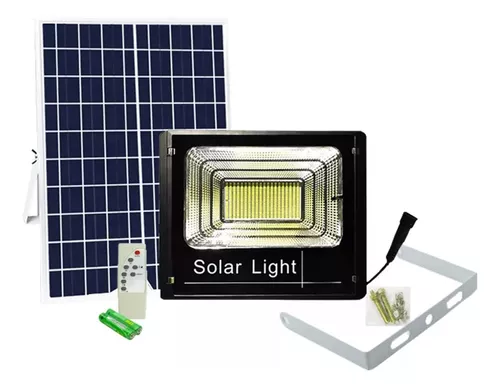 Lampara Foco Solar Led 200w + Panel Solar Control Remoto-1
