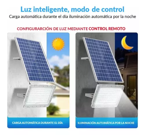 Lampara Foco Solar Led 200w + Panel Solar Control Remoto-4