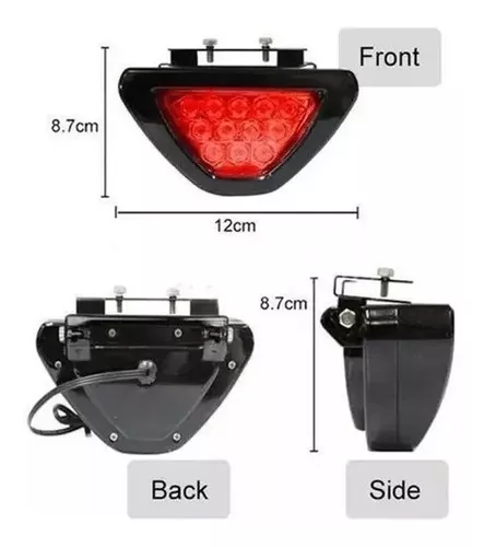 Luz De Stop De Freno Auxiliar Triangular Led Roja 12v-3