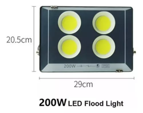 Foco Proyector 200w Led Con Base Sellado Para Intemperie-3