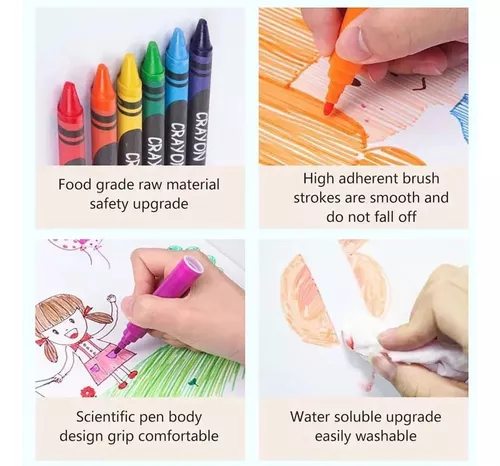 Maleta 208 Piezas Dibujo Infantil Aprendizaje Arte Escolar-2