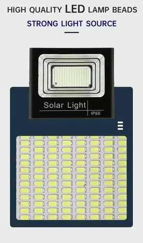 Foco Reflector 300w + Control + Panel Solar Ip66-5