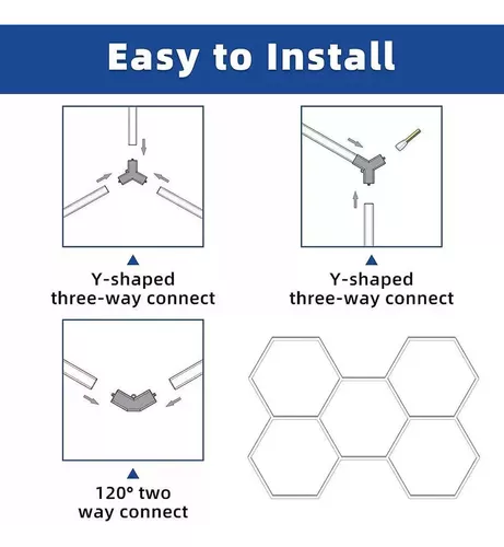 Lámpara Led Hexagonal 6500k Blanco Frío Talleres Restaurante-3