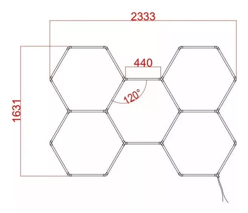 Lámpara Led Hexagonal 6500k Blanco Frío Talleres Restaurante-1