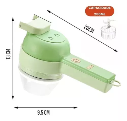 Mini procesador eléctrico, cortadora y cortadora con cable USB, color verde-2