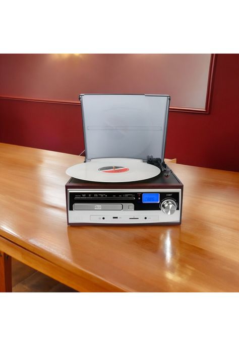 Toca Disco Tornamesa IRT Bluetooth/Aux/Cassette/USB/CD/SD/FM-1