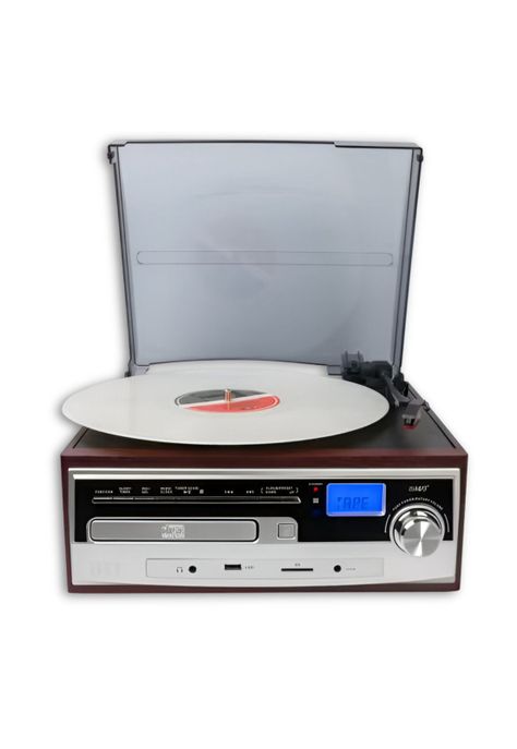 Toca Disco Tornamesa IRT Bluetooth/Aux/Cassette/USB/CD/SD/FM-3