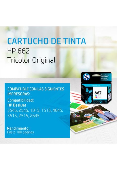 Tinta HP 662 Tricolor Cartridge Original CZ104AL 2ML Color-3