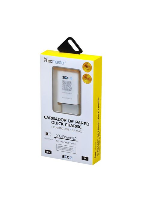 Cargador USB-C Quick Charge Smart Line 3A 18W SEC TM-200516-1