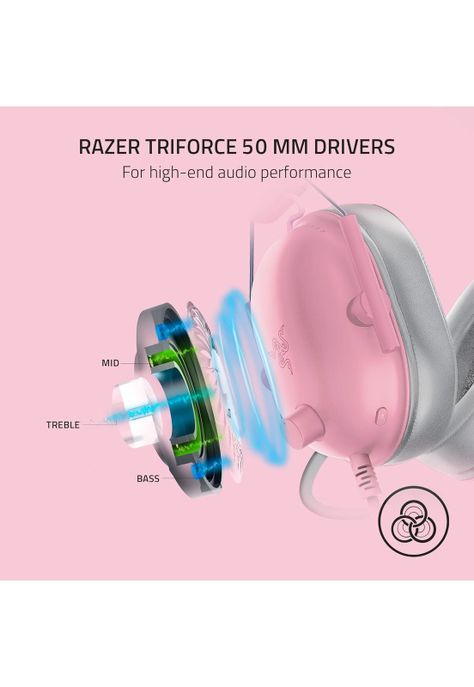 Audífonos Razer Blackshark V2 X Rosa Quartz Multiplataforma-4